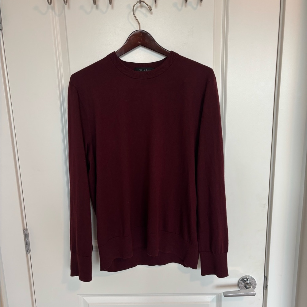 Rag and Bone - Burgundy Crew Neck Sweater